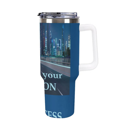 40oz Insulated Tumbler with Handle and Straw