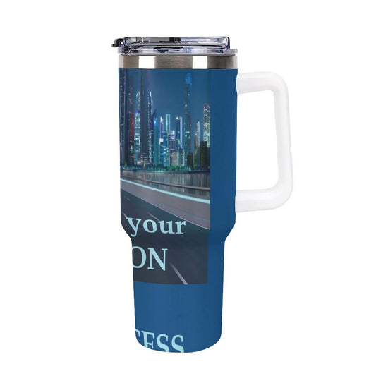 40oz Insulated Tumbler with Handle and Straw