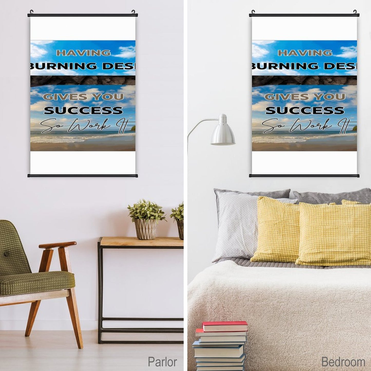 Canvas Hanging Poster with Scrolls-16"x24"/ 40x60cm