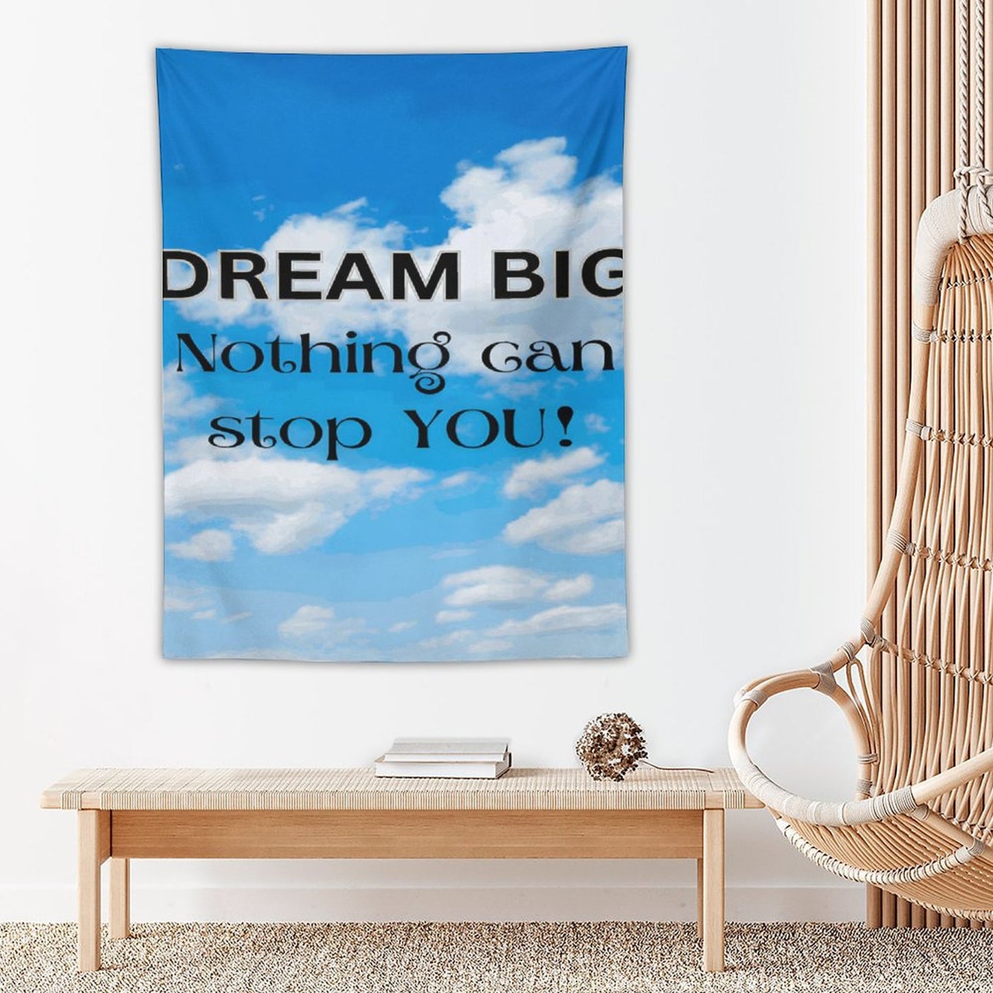 Wall Art with Vertical Tapestry