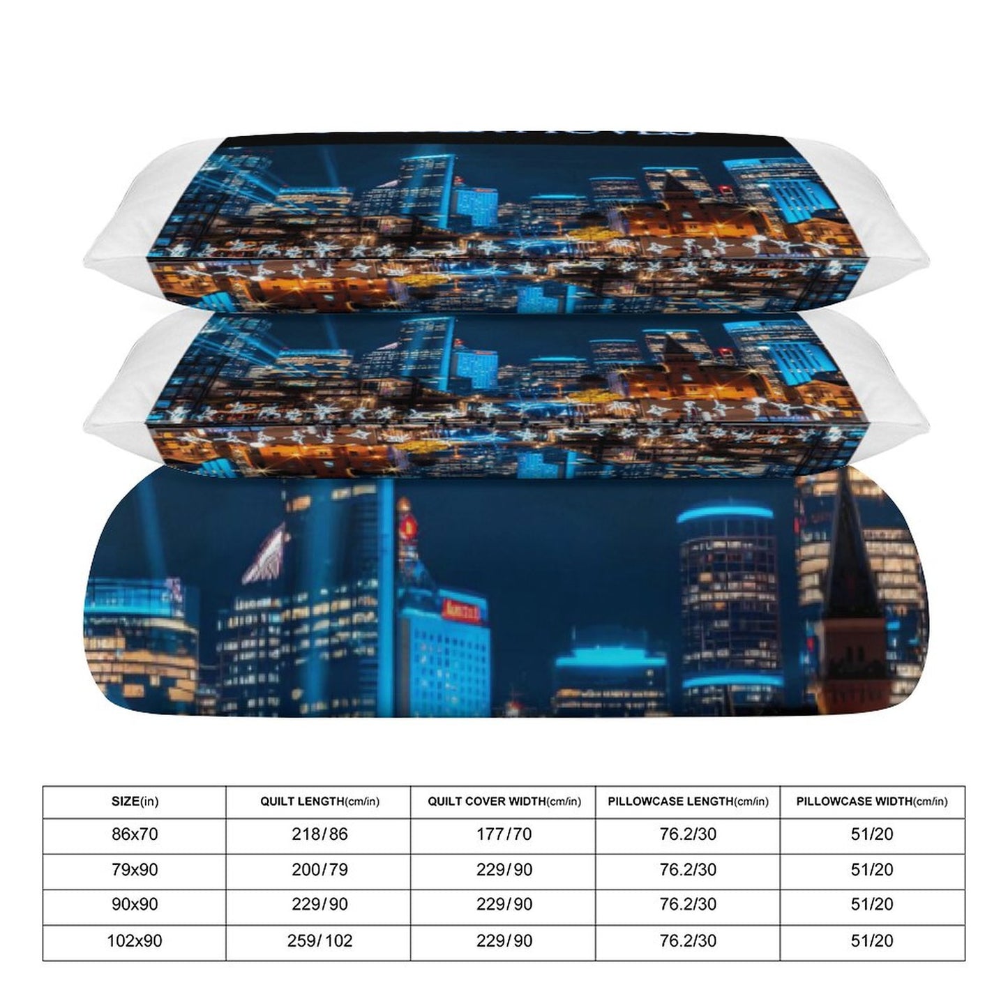 3-Piece Bedding Set-86"×70"/ 218×177cm (Dual-sidede Printing)