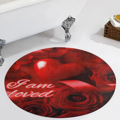Round Coral Velvet Warm Floor Mat