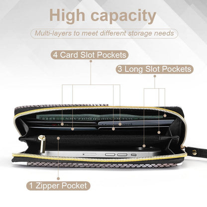 Leather Wallet with Wristlet Strap (2 Pictures on 2 Sides)