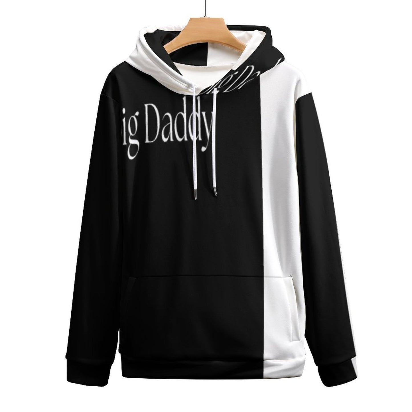 Men's Cool Hoodie with Double-layer Cap- S-6XL-BIG DADDY b/w