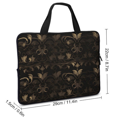 BLACK & GOLD ACCENT Laptop Case-sizes: 10"-17"