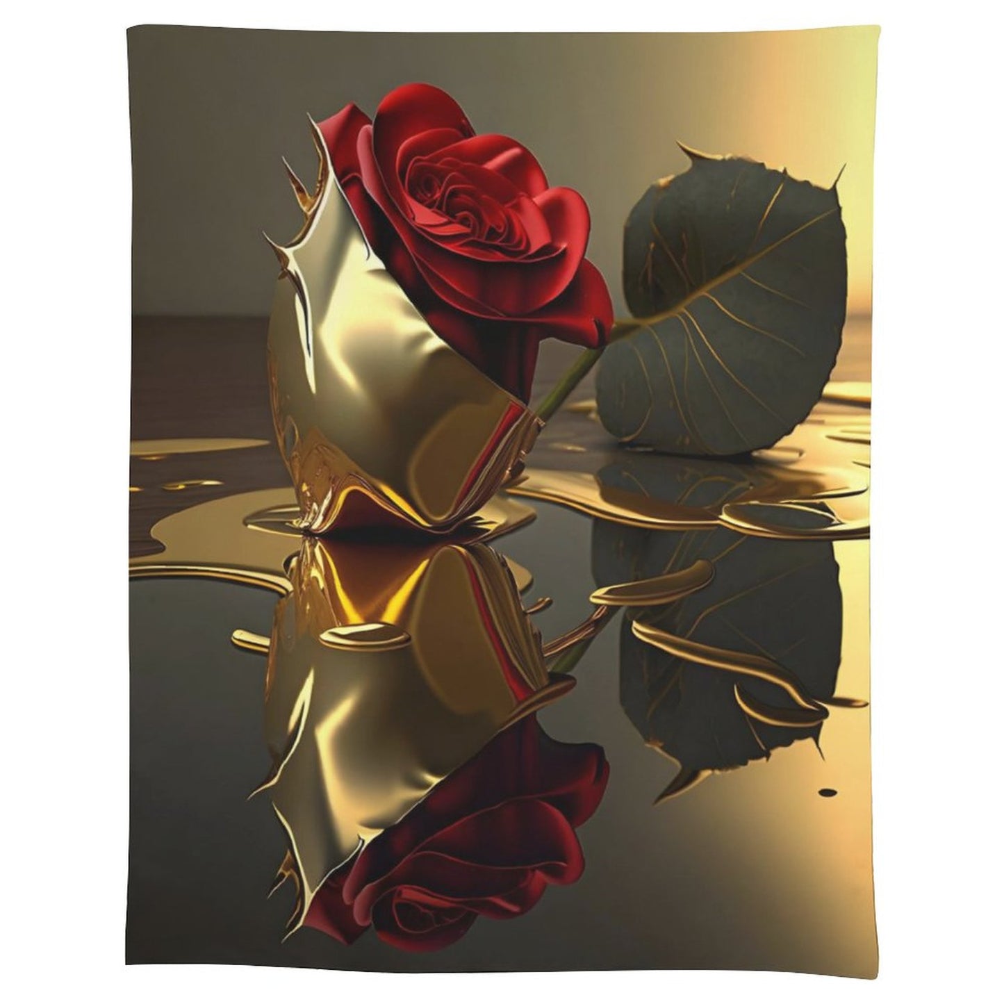 ROSE IN GOLD Rectangle Tablecloth