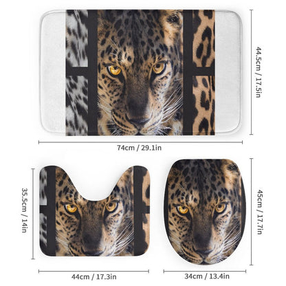 Shower Curtain Set with 3 Rugs