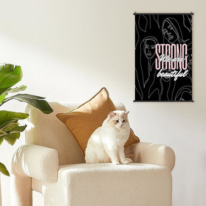 Canvas Hanging Poster with Scrolls-16"x24"/ 40x60cm-STRONG & BEAUTFUL