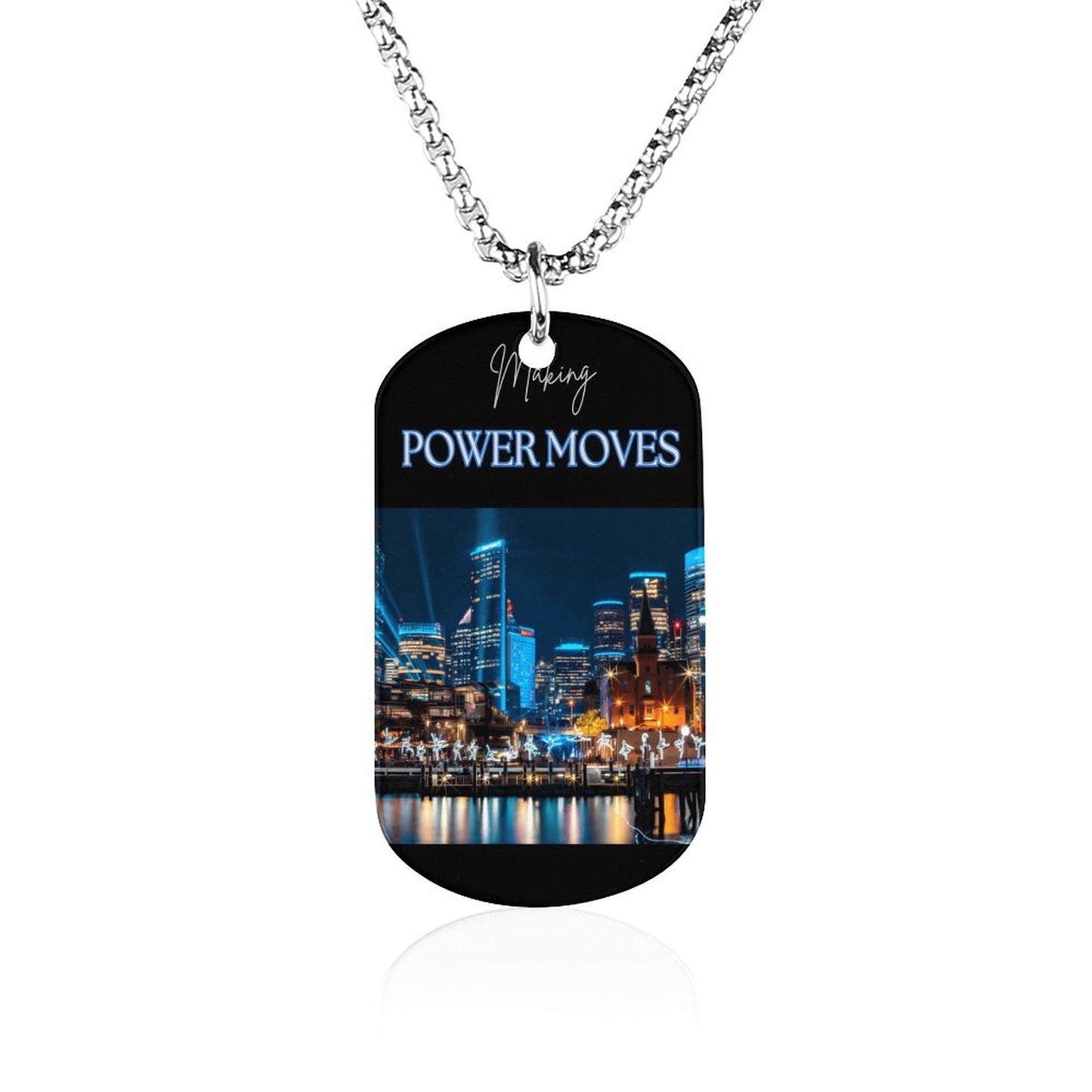 Memorial Necklace with Titanium Steel Square Pendant