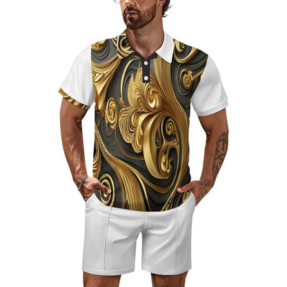 200gsm Short Sleeve Men's POLO Shirt Set A46TZ (All-Over Printing)