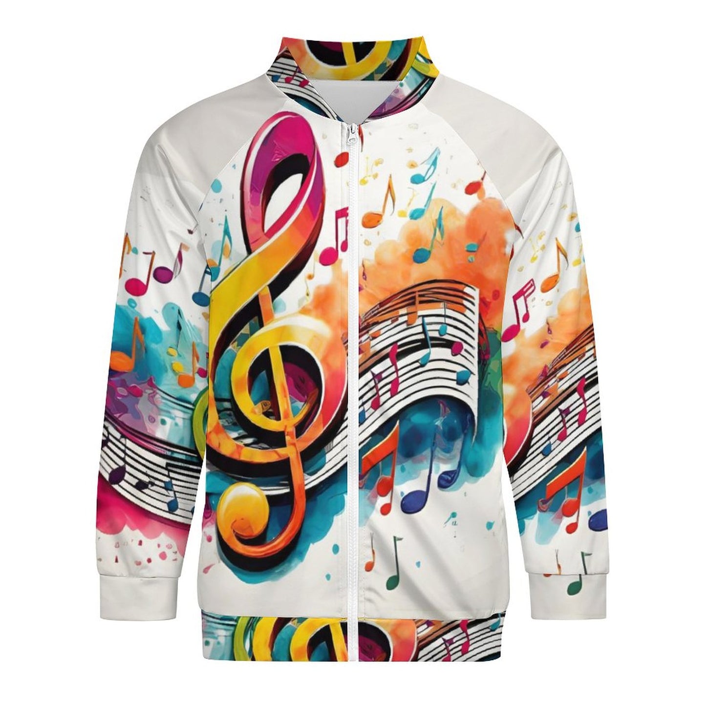 MUSIC GRAFFITI Raglan Zipper Jacket-SMALL-5XL