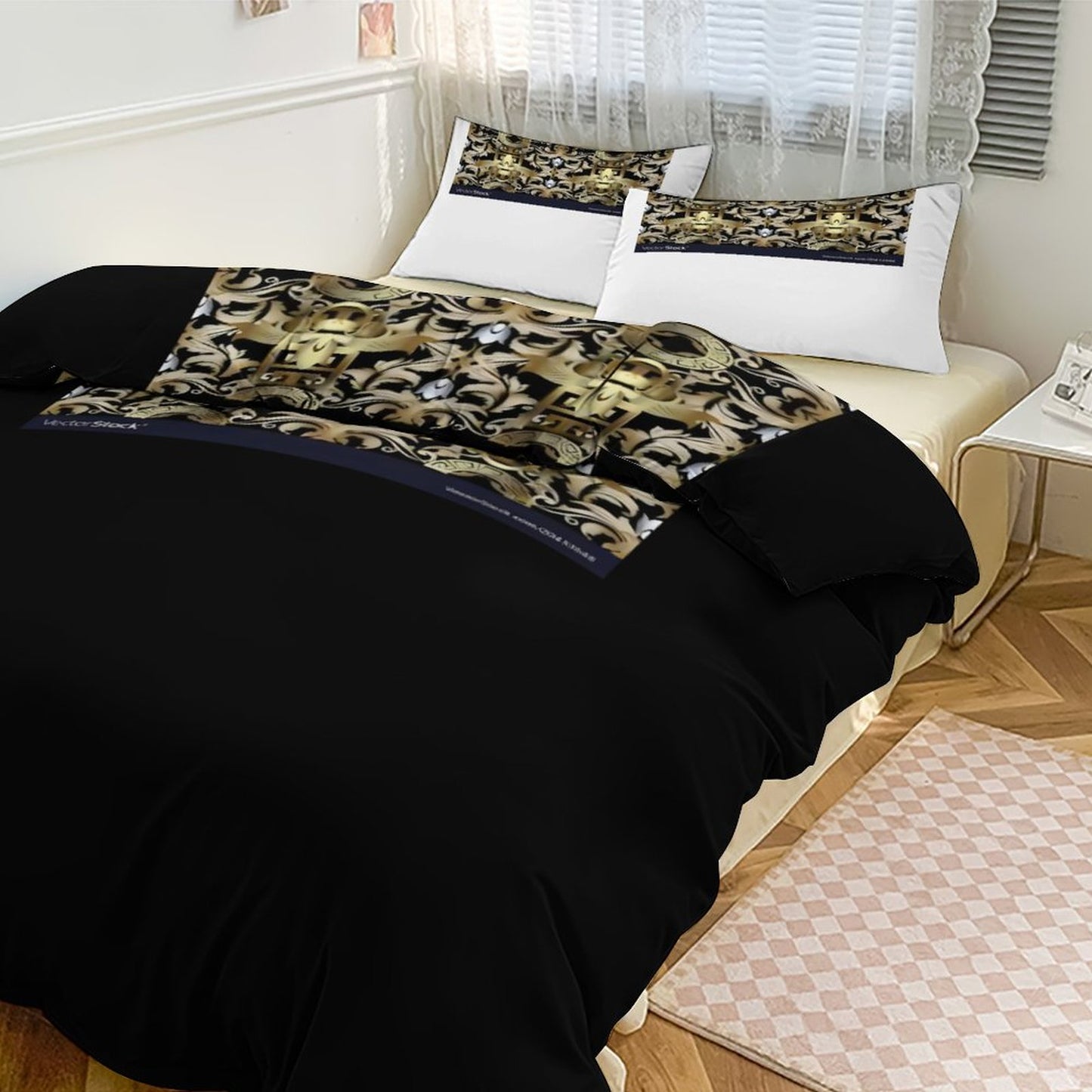3-Piece Bedding Set-102"x90"/ 259x229cm (Dual-sided Printing)