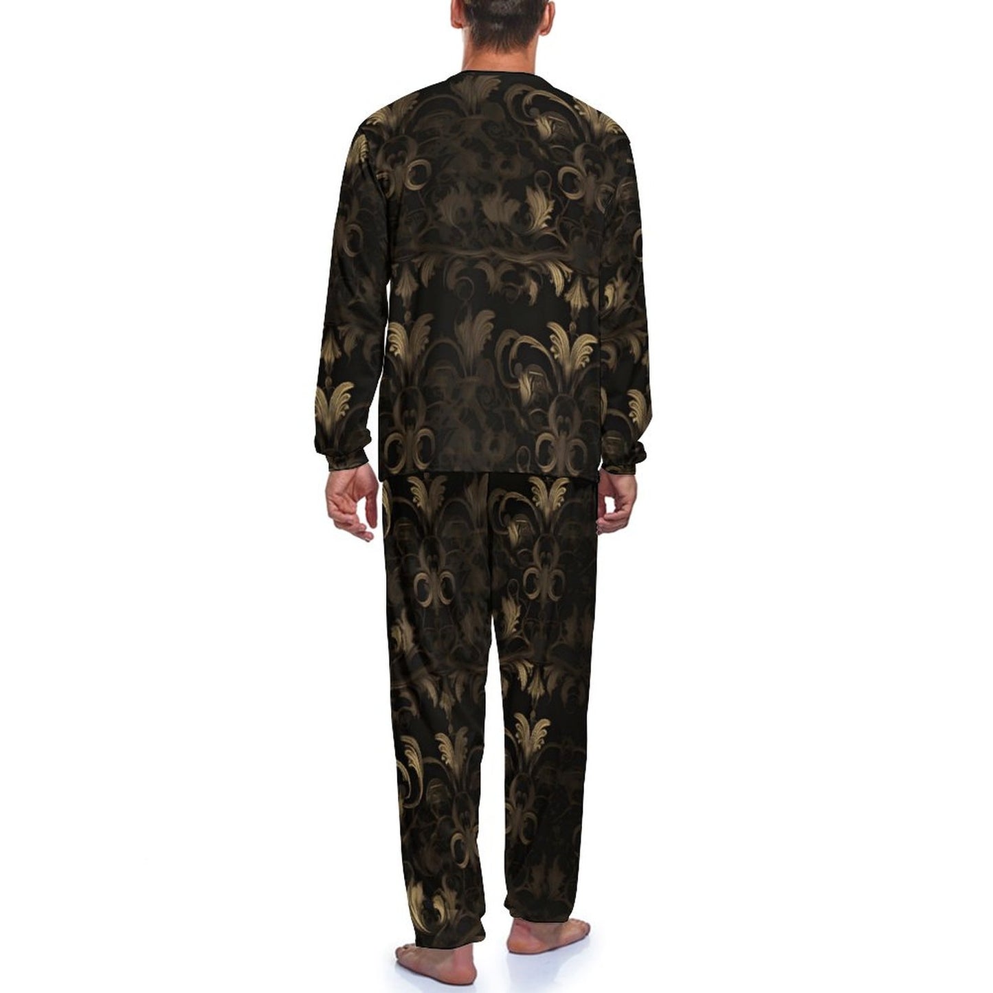 BLACK & GOLD ACCENT Men's Loungewear Set-SMALL-2XL