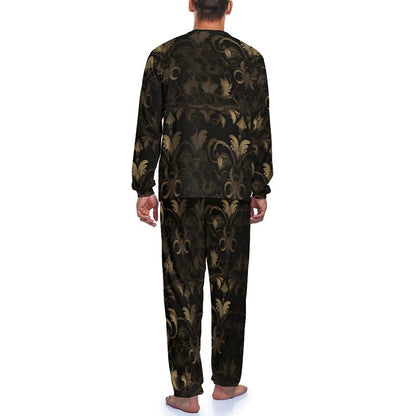 BLACK & GOLD ACCENT Men's Loungewear Set-SMALL-2XL