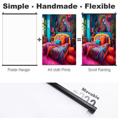 Canvas Hanging Poster with Scrolls-16"x24"/ 40x60cm