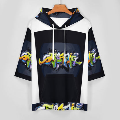 COLORFUL GRAFFITI Short Sleeve Hoodie-SMALL-6XL