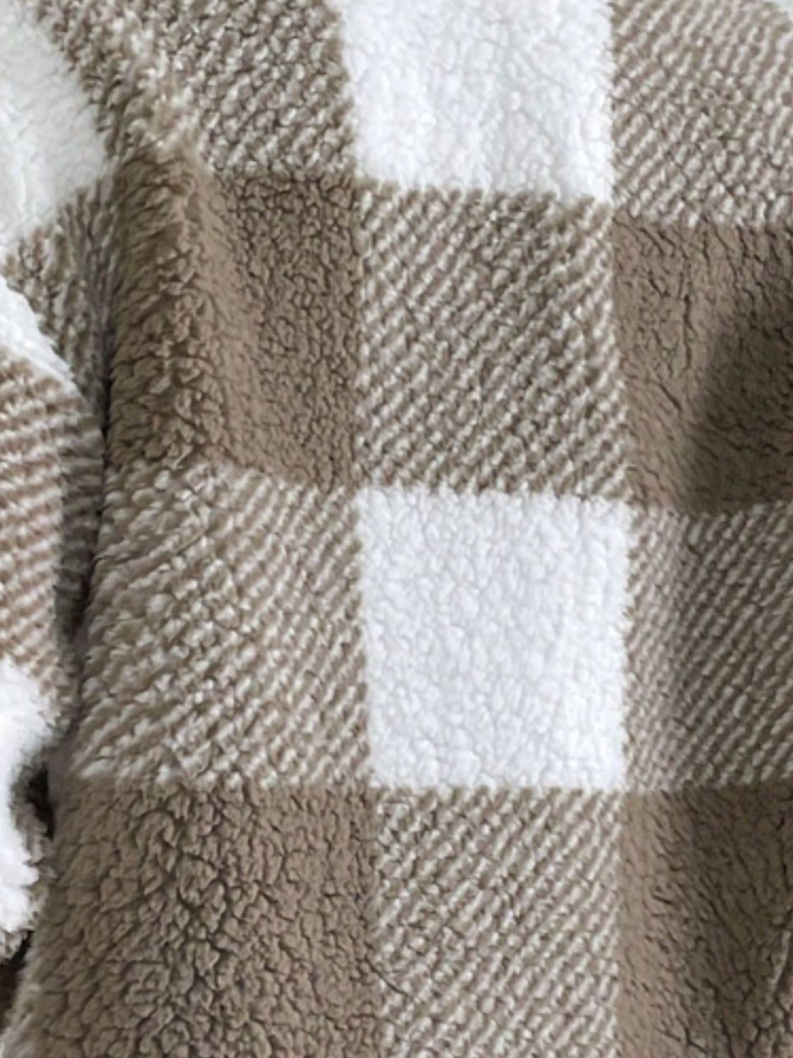 Decorative Pocket Flap Plaid Long Sleeve Jacket (black/mocha)-XS-XL
