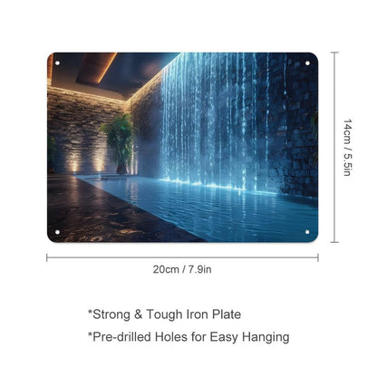 WALL WATERFALL Horizontal Metal Wall Art Tin Sign-5.5"x7.9"/14x20cm