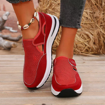 Mesh Round Toe Sneakers (red/navy/black/pink)