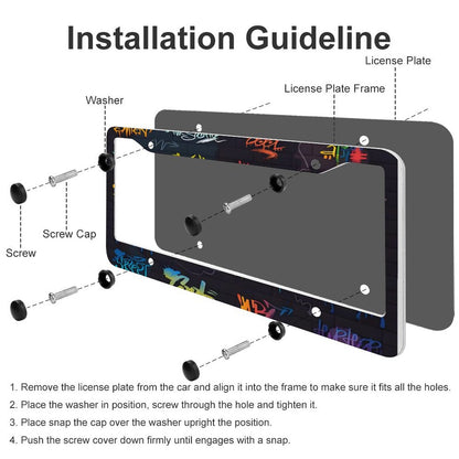 License Plate Frames with 4 Round Holes (1 Pair)