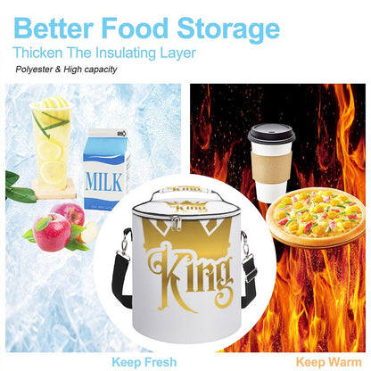 Round Collapsible Insulated Cooler Bag with Shoulder Strap A018 (All-Over Printing)