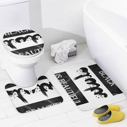 Shower Curtain Set with 3 Rugs