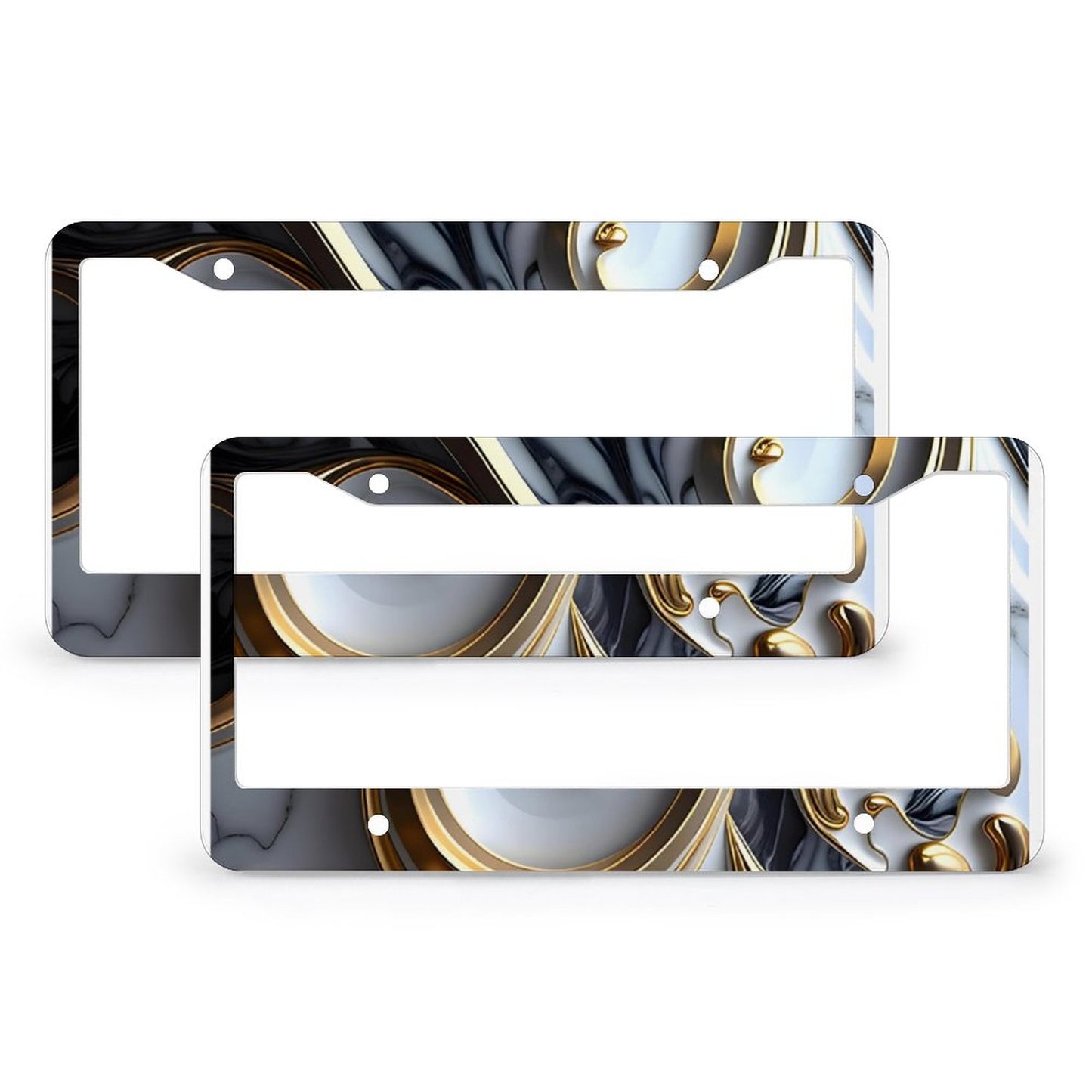License Plate Frames with 4 Round Holes (1 Pair)