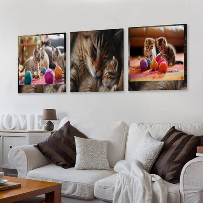 Vertical Multicolor Framed Wall Art-4:5 Aspect Ratio-CAT MAMA & BABIES