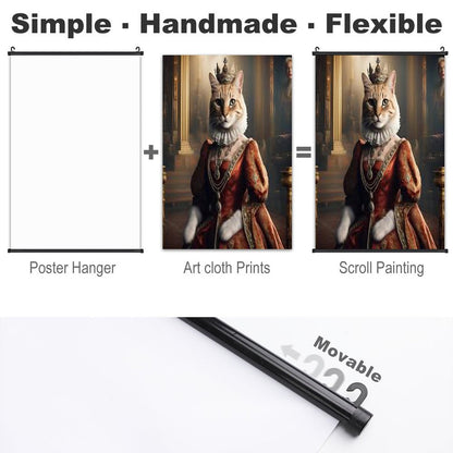 Canvas Hanging Poster with Scrolls-16"x24"/ 40x60cm-CAT QUEEN