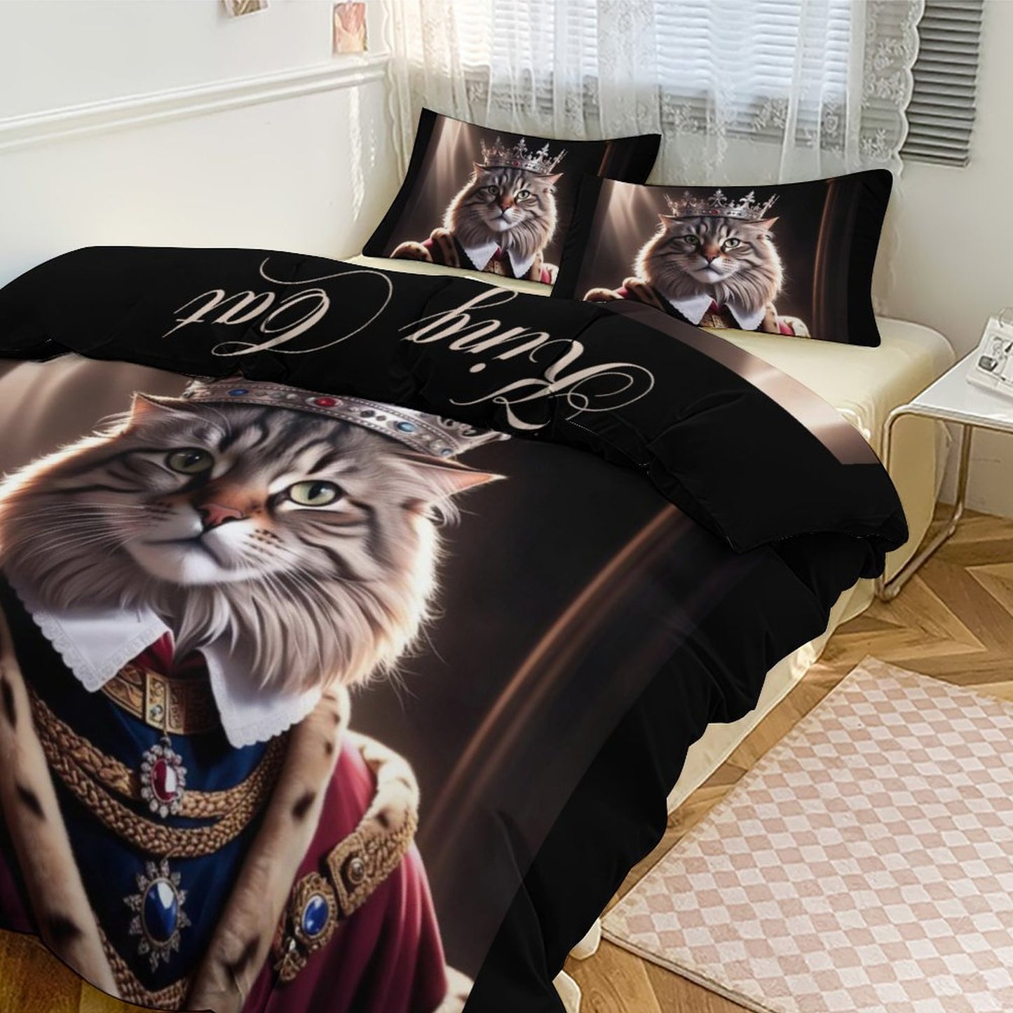 3-Piece Bedding Set-86"×70"/ 218×177cm (Dual-sidede Printing)