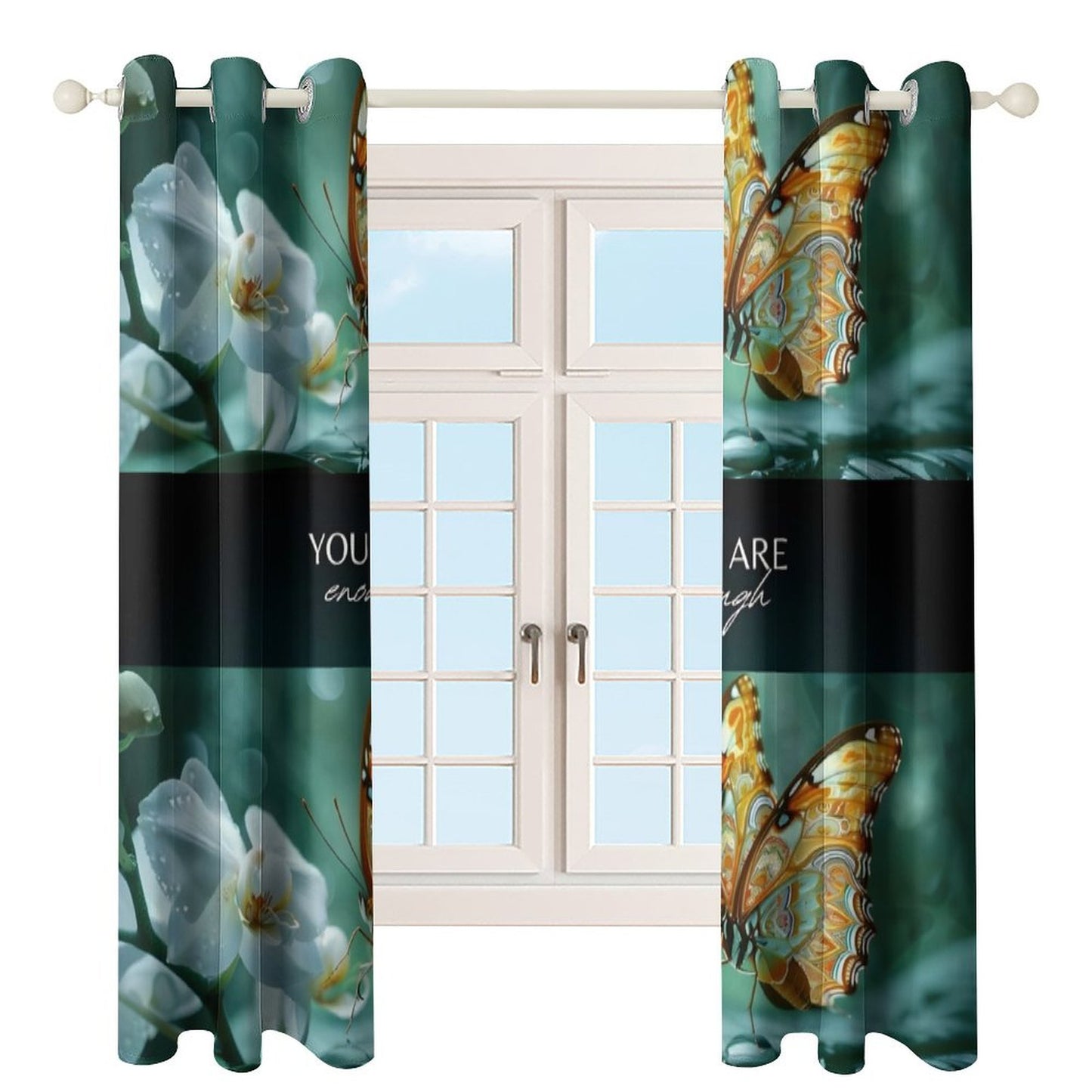 Grommet Curtain-52"x72"/ 132x183cm-YOU ARE ENOUGH