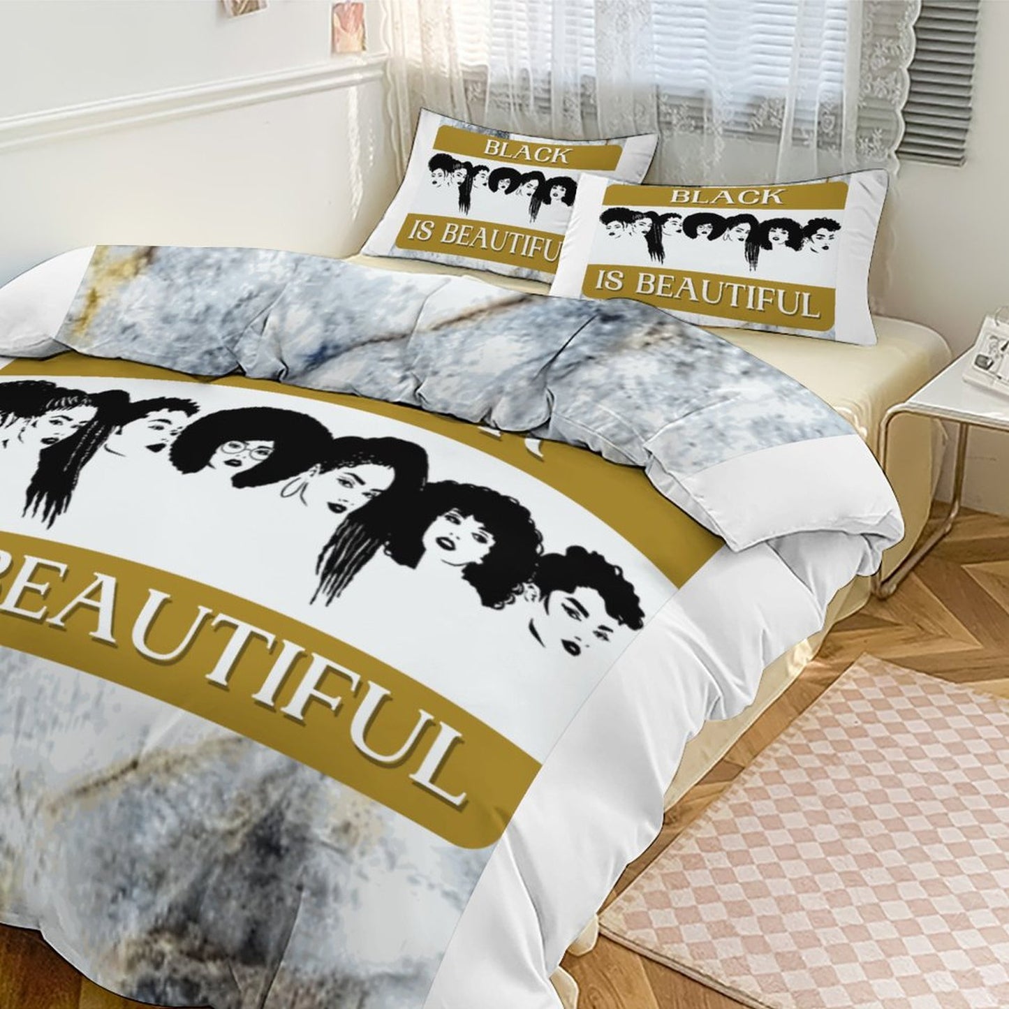 3-Piece Bedding Set-102"x90"/ 259x229cm (Dual-sided Printing)