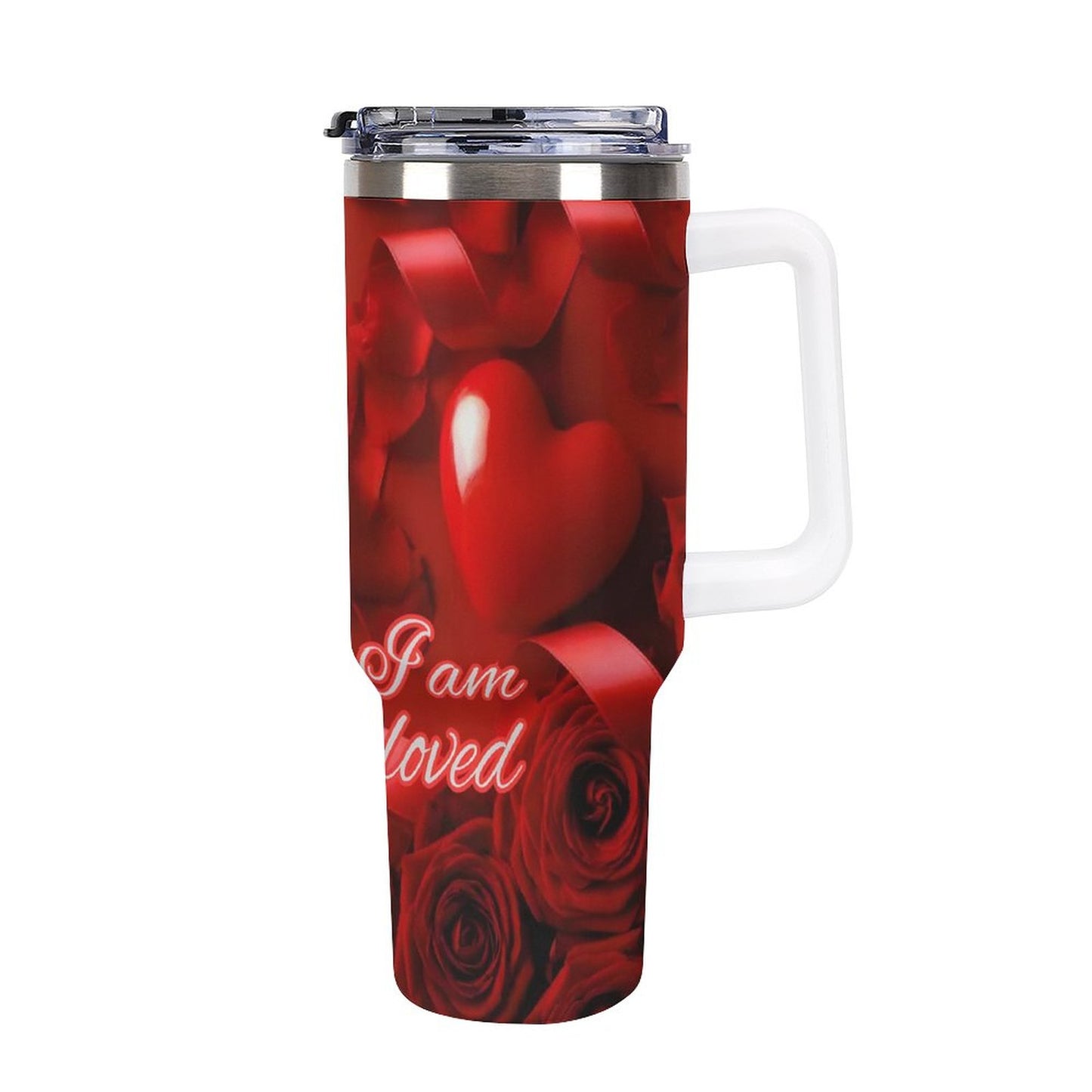 40oz Insulated Tumbler with Handle and Straw