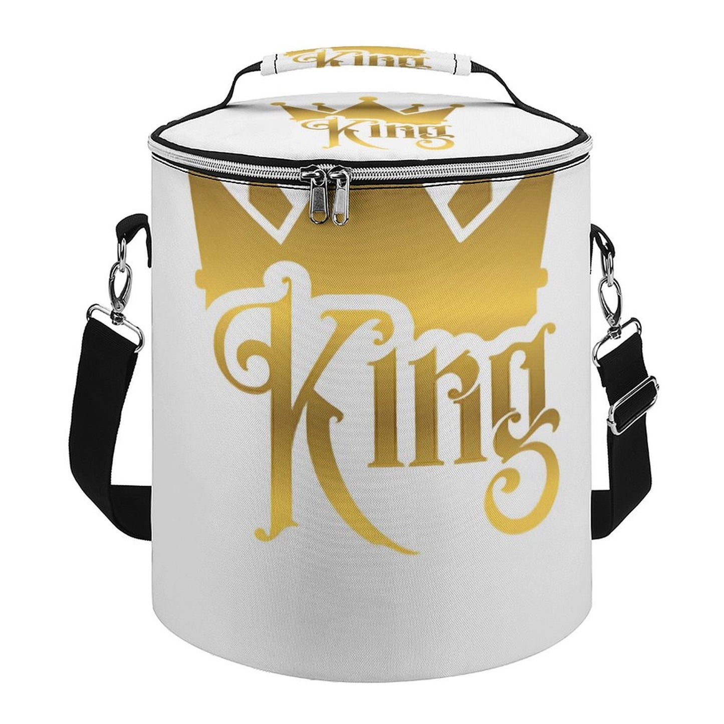 Round Collapsible Insulated Cooler Bag with Shoulder Strap A018 (All-Over Printing)