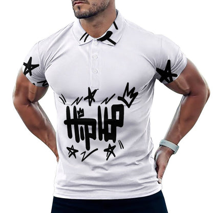Custom Polo Shirts with All-Over printing Design Straight B612