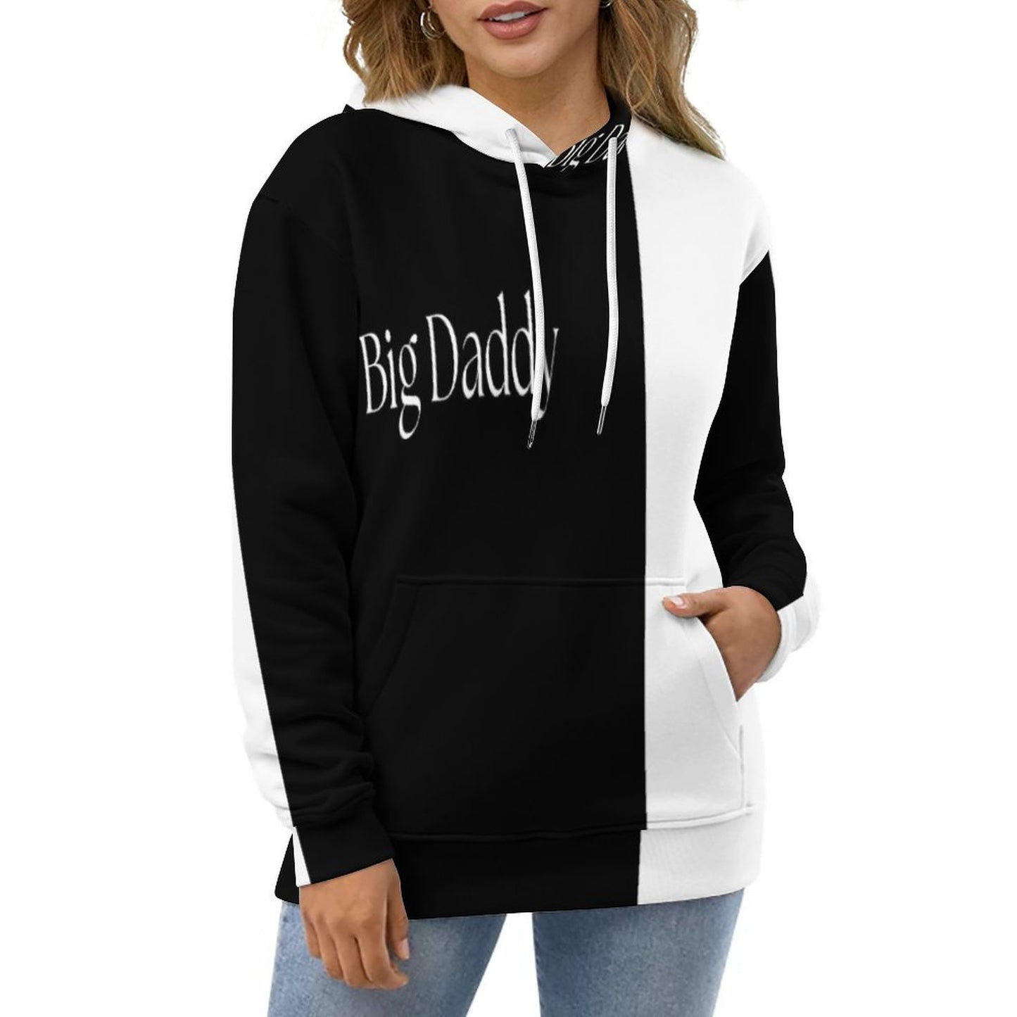 Men's Cool Hoodie with Double-layer Cap- S-6XL-BIG DADDY b/w