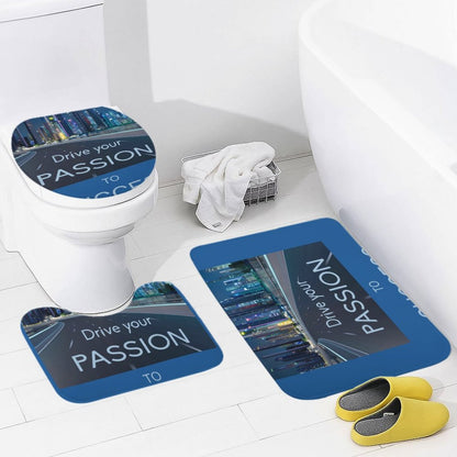 Coral Velvet Restroom Rug Set of 3-15.7"x23.6"/ 40x60cm
