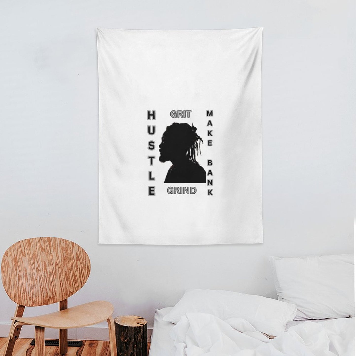 Wall Art with Vertical Tapestry