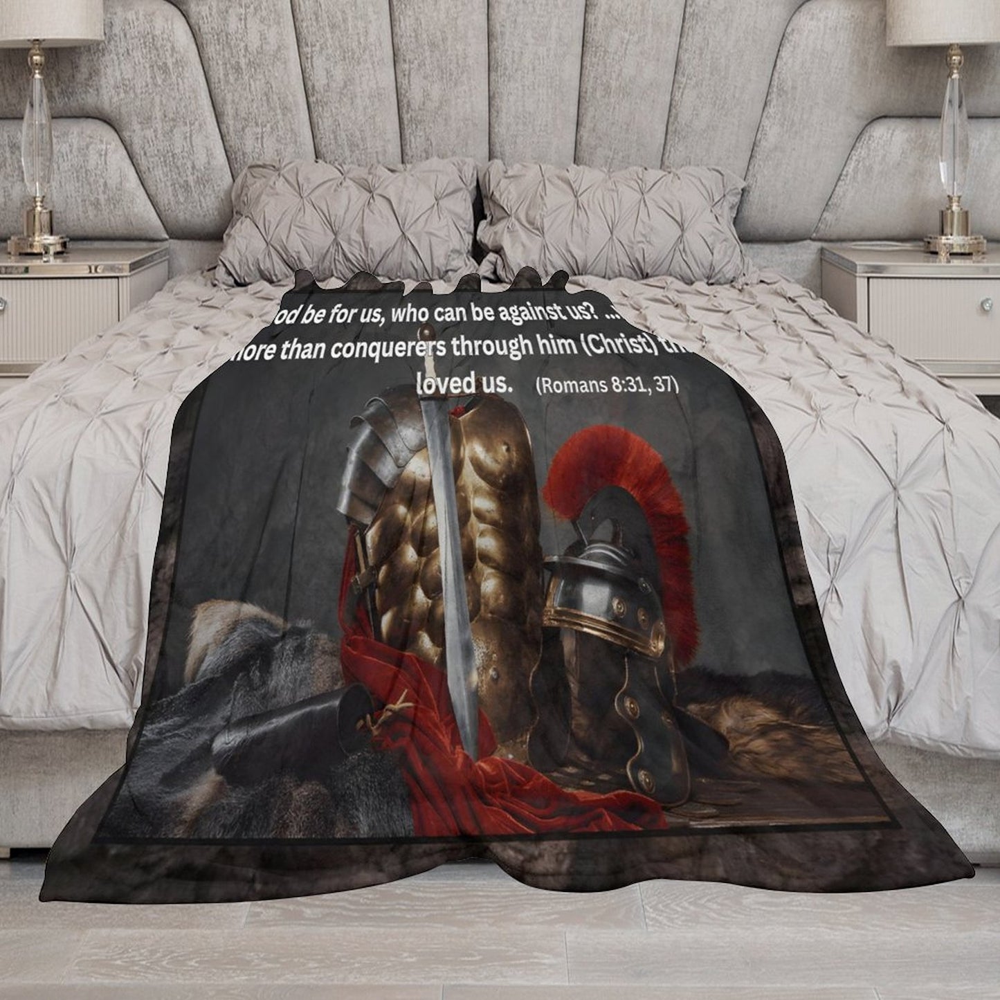 Flannel Blanket-70"x80" (Dual-sided Printing)-MORE THAN A CONQUERER