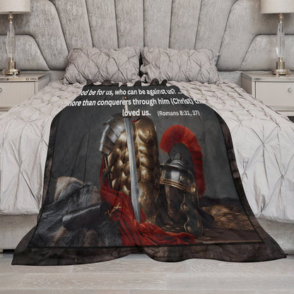 Flannel Blanket-70"x80" (Dual-sided Printing)-MORE THAN A CONQUERER
