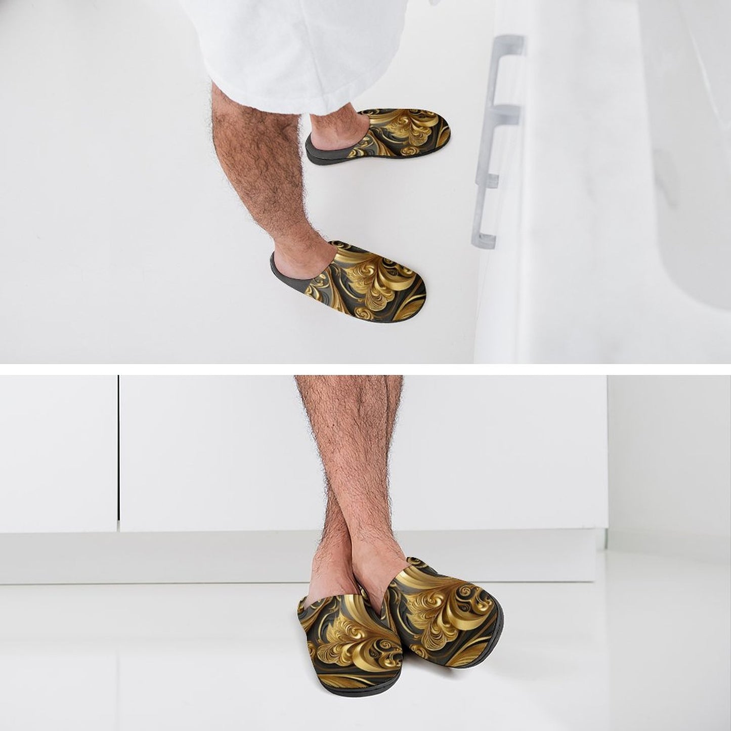 Personalized Men's Cotton Slippers (All-Over Printing)