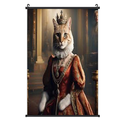 Canvas Hanging Poster with Scrolls-16"x24"/ 40x60cm-CAT QUEEN