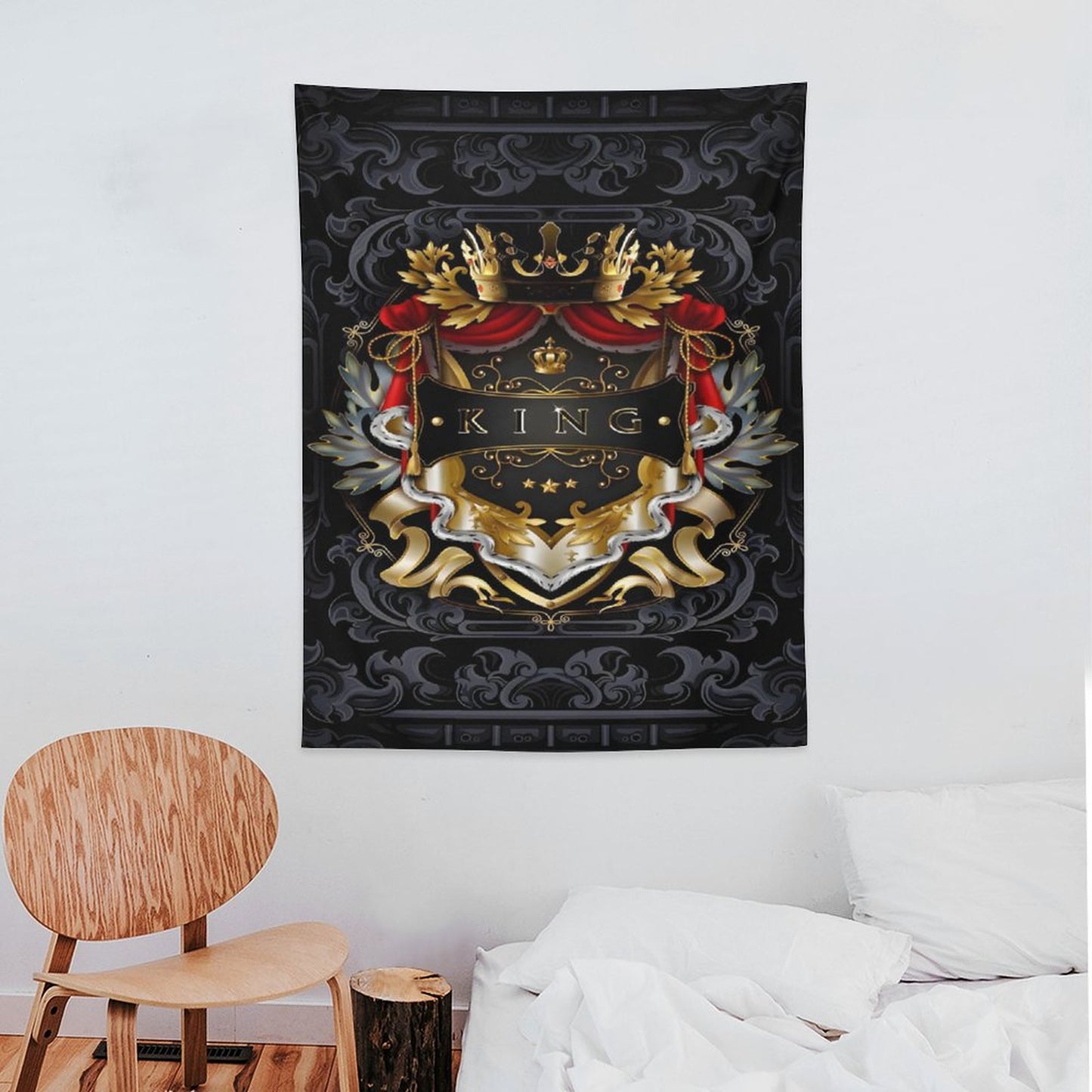 Wall Art with Vertical Tapestry