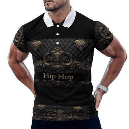 Custom Polo Shirts with All-Over printing Design Straight B612