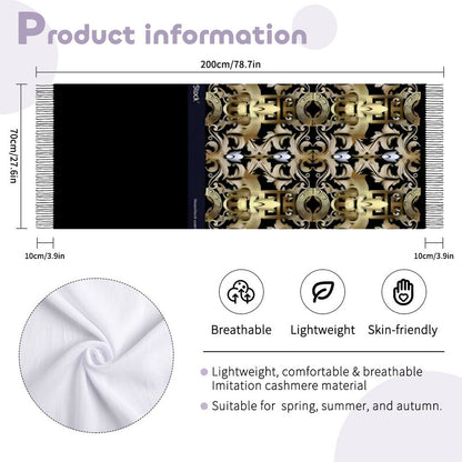 Cashmere-like Tassel Scarf (All-Over Printing)