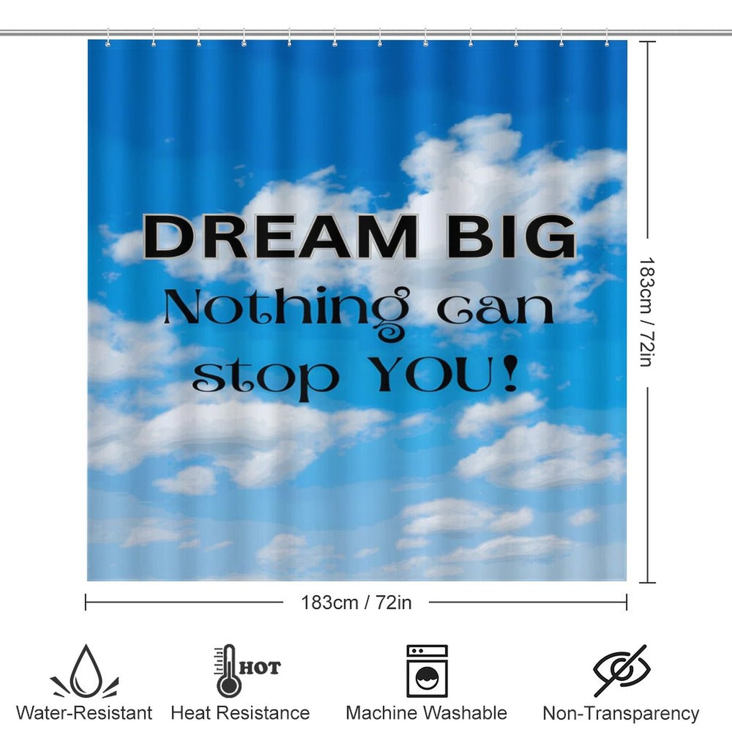 Shower Curtain Set with 3 Rugs