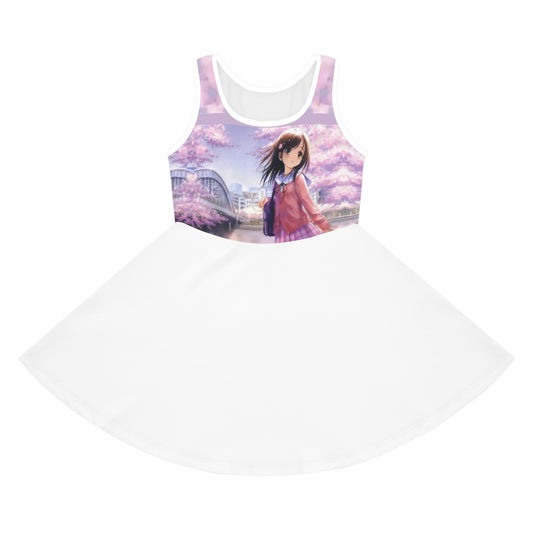SCHOOL GIRL Girls' Sleeveless Sundress (white)