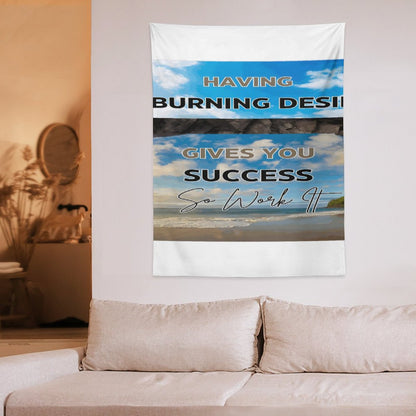 Wall Art with Vertical Tapestry