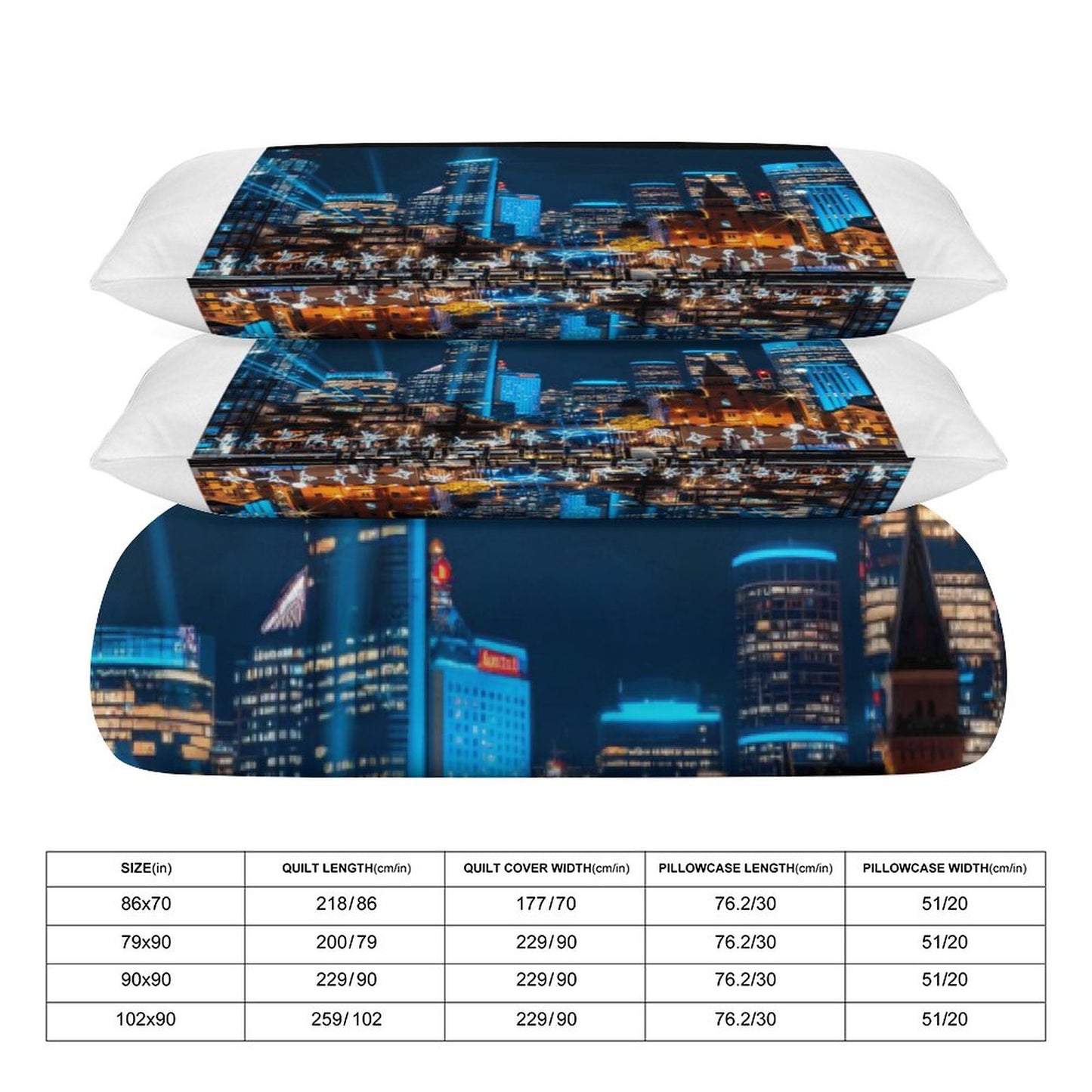 3-Piece Bedding Set-102"x90"/ 259x229cm (Dual-sided Printing)