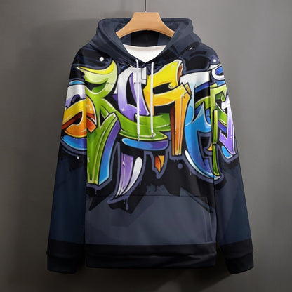 COLORFUL GRAFFITI  Hoodie with Double-layer Cap-SMALL-6XL